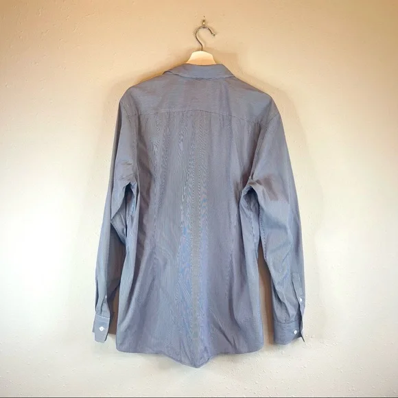 Hugo Boss Men’s Black Label Blue White Striped Shirt Sz 43/17 - Picture 8 of 13